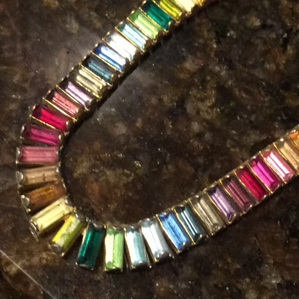 Vintage tennis necklace estate collector baguette Christmas brunch chic date - Picture 5 of 10